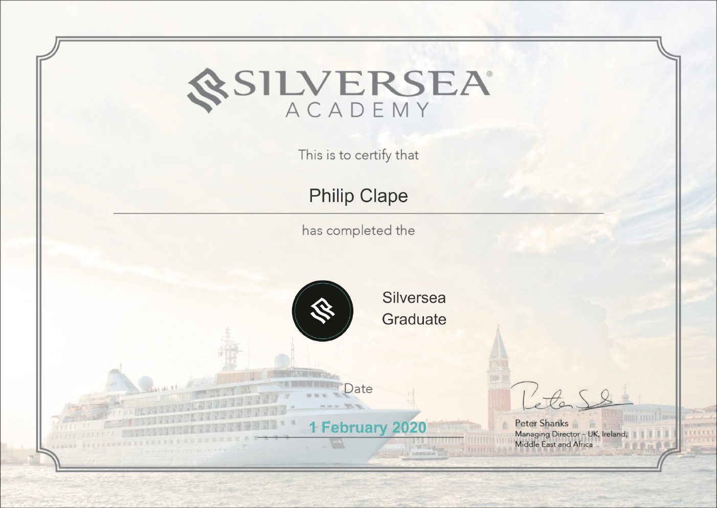 Silversea Graduate Certificate
