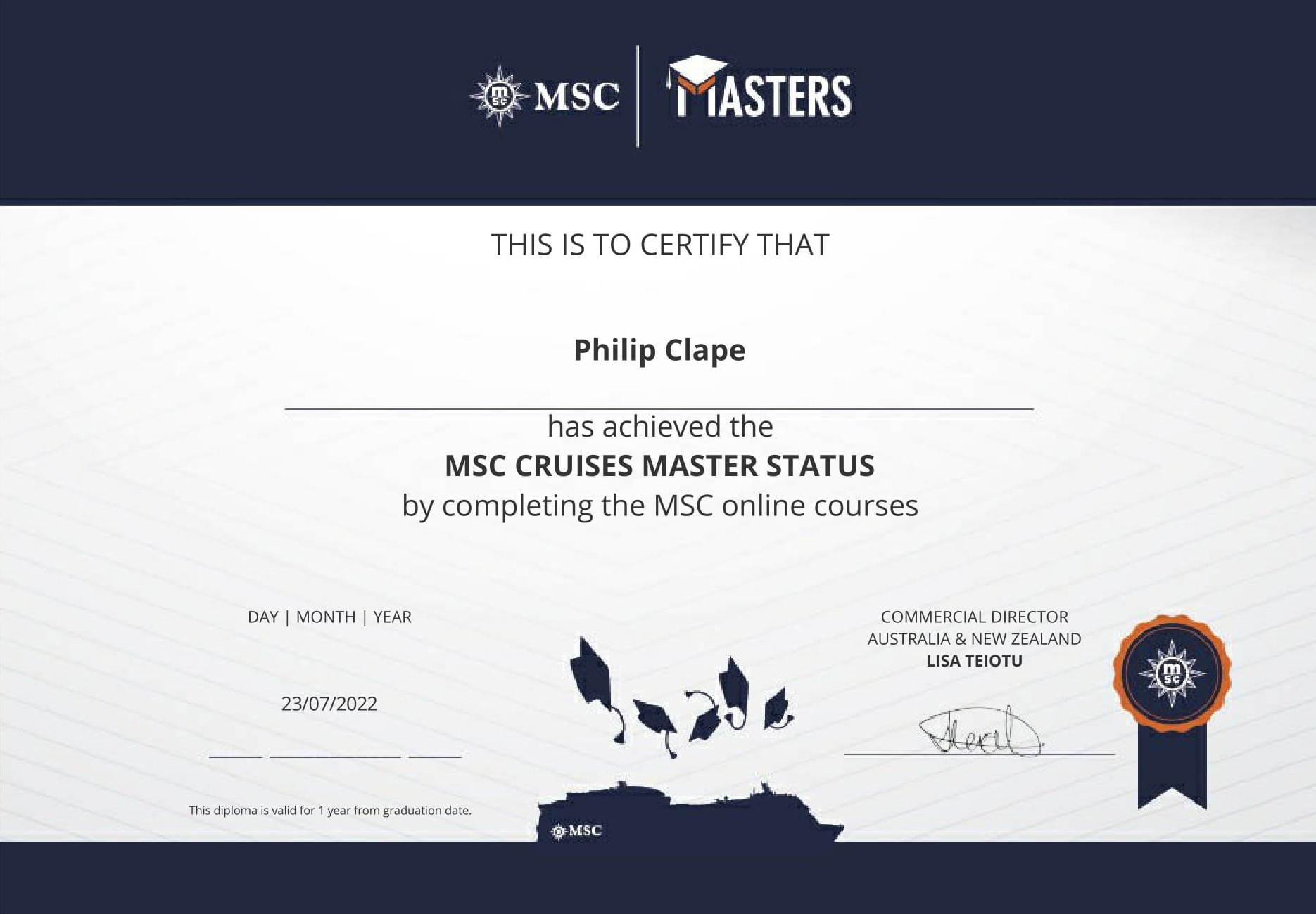 MSC Cruises Masters Diploma
