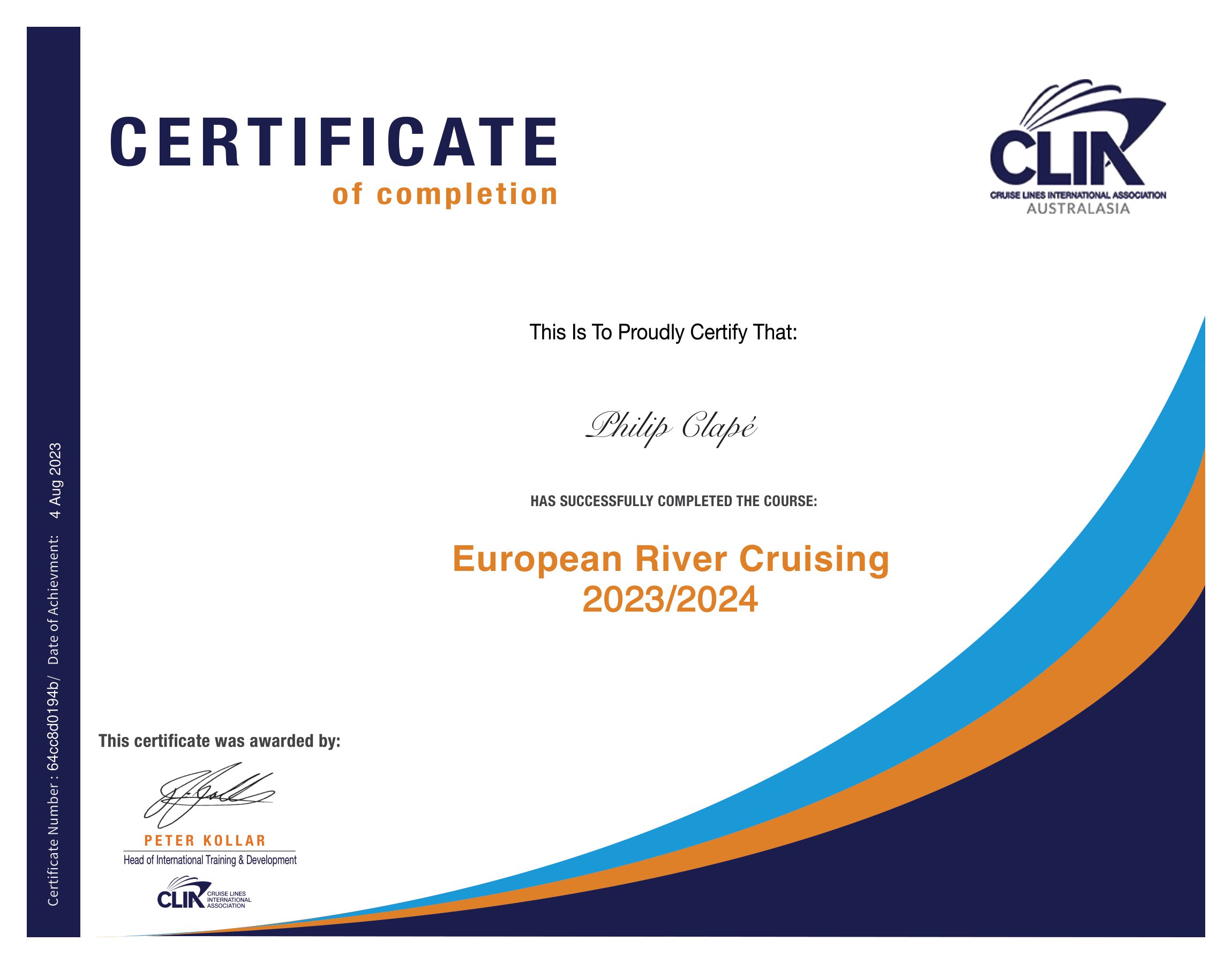CLIA European River Cruise Certification