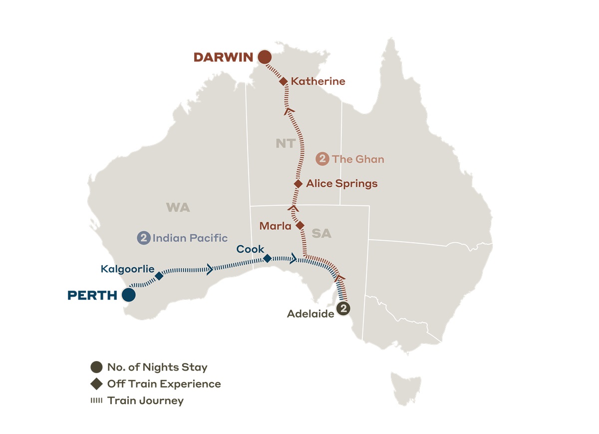 Indian Pacific Perth-Adelaide & the Ghan