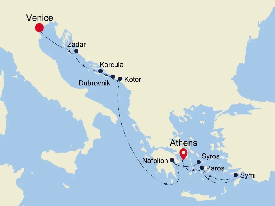 10-Day Fusina (Venice) to Athens