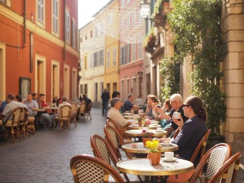 A Charming Cobblestone Street in Europe
