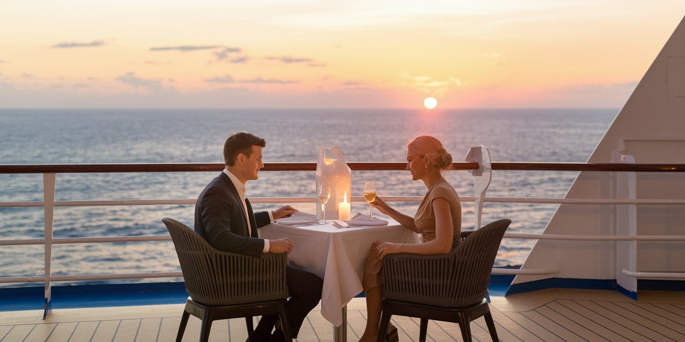An intimate dining experience on deck