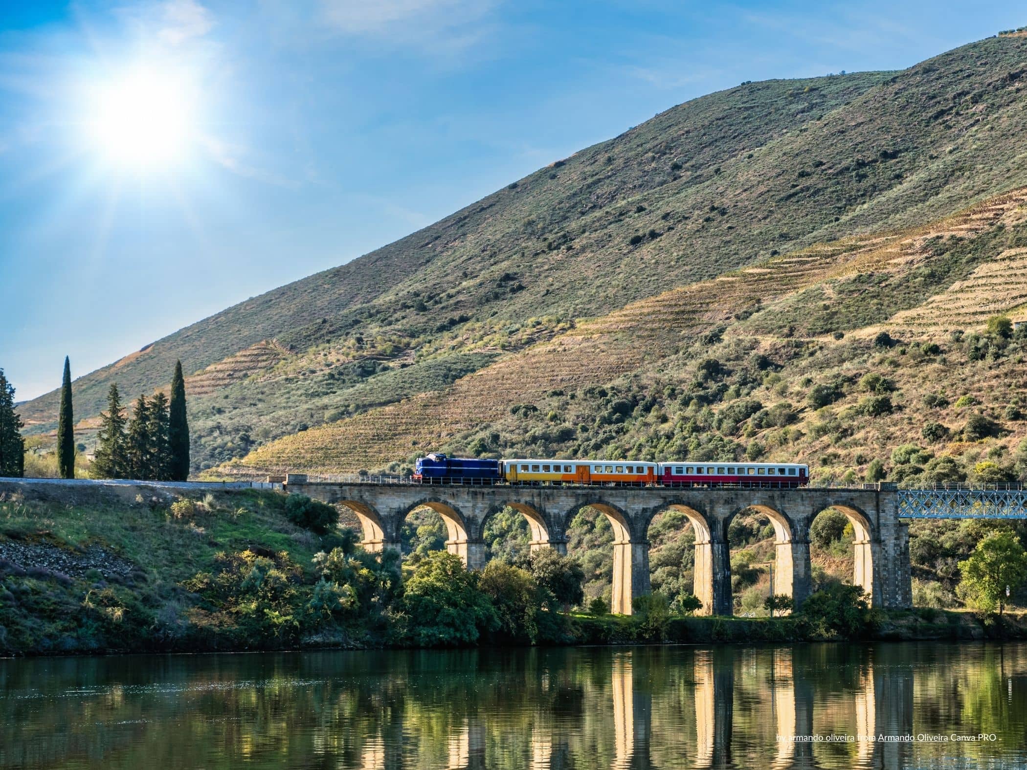 Douro Overpass Train - Image by Armando Oliveira Canva PRO