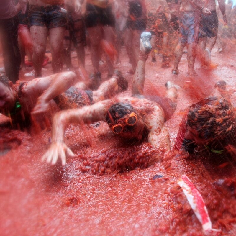 La Tomatina Spain - Image by flydime CC BY-SA 2.0 via Wikimedia Commons