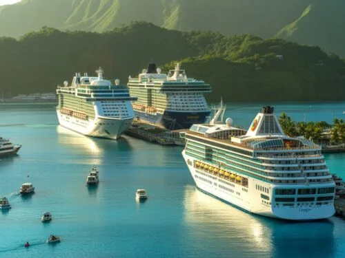 Several Large Ships In Port