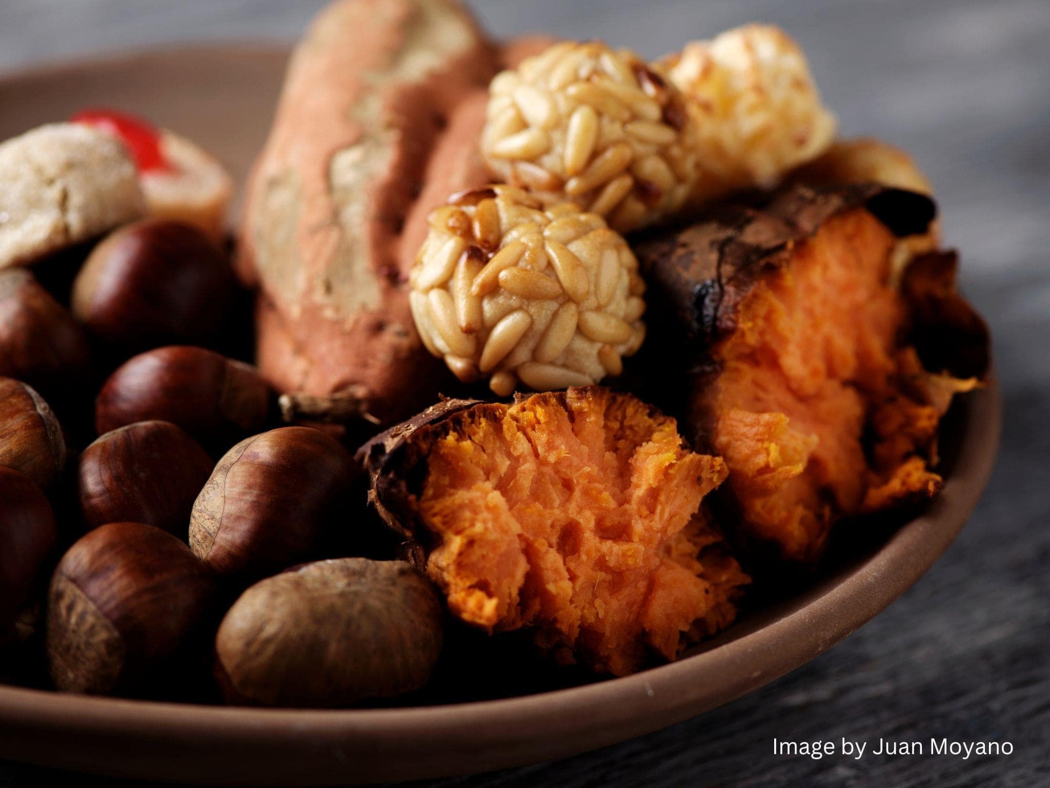 Sweet Potato Chestnuts and Catalan Panellets by Juan Moyano on Canva