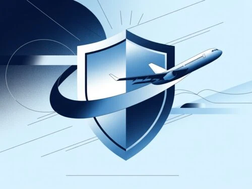 Travel Insurance Shield and Plane