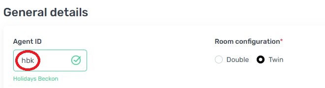 Enter hbk when booking