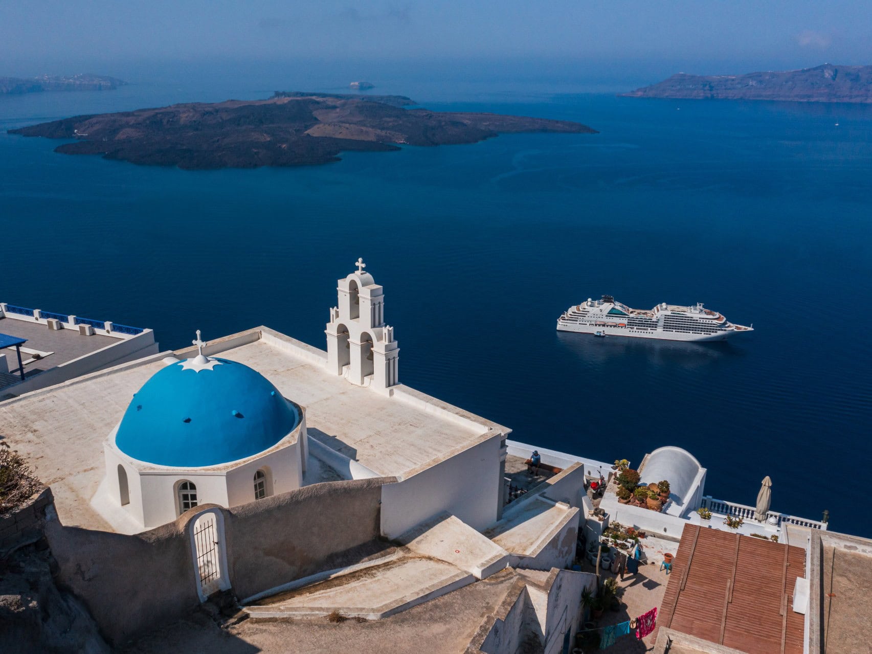 Santorini Greece Fira Drone CTrantina