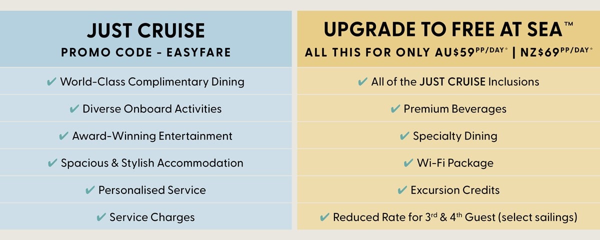 NCL Just Cruise with Free at Sea Upgrade