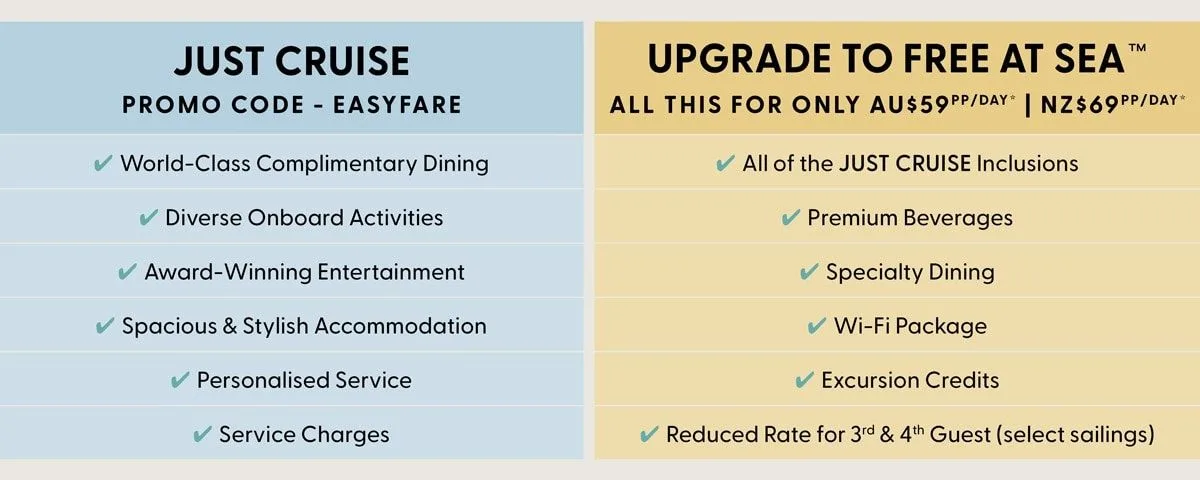 NCL Just Cruise with Free at Sea Upgrade