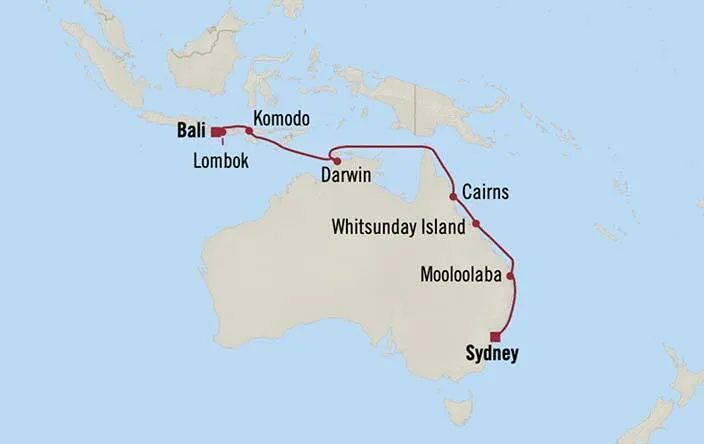 Sydney to Bali Koalas to Komodos 15-Day Voyage Oceania Vista 26 Feb 2027 - 13 Mar 2027